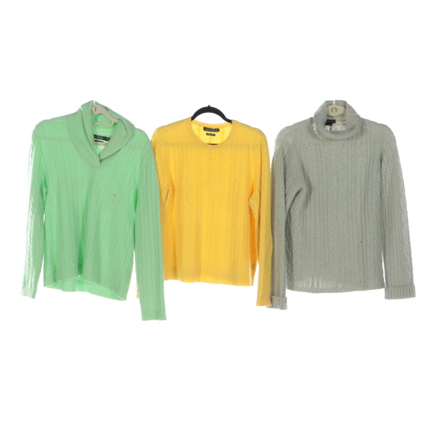Lauren Ralph Lauren and Pure Cashmere Cable Knit Sweaters in Cashmere
