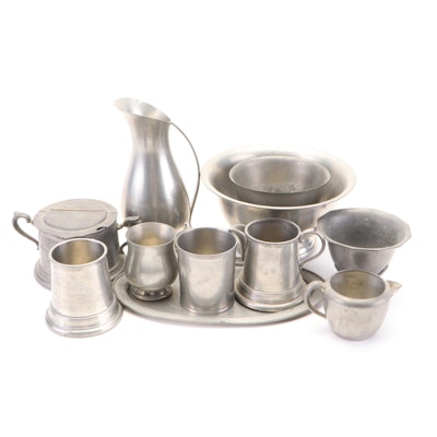Stieff Pewter "Washington Cap Cup" and Other Pewter Tableware