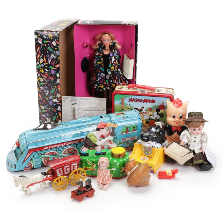 Madame Alexander "Annie Moore" with "Savvy Shopper" Barbie and Other Toys