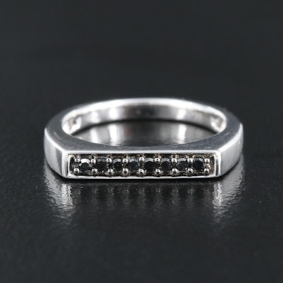 Sterling Diamond Minimalist Bar Ring
