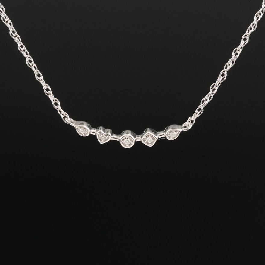 Sterling Diamond Minimalist Necklace