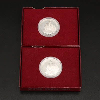 Two 1982-S George Washington Proof Commemorative Silver Half Dollars