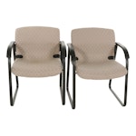Pair of Knoll Upholstered Office Armchairs, Dated 1990