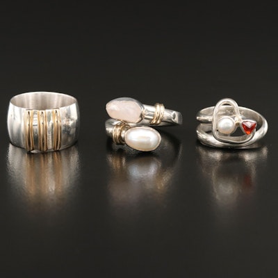 Lilly Barrack, Rose Quartz and Garnet Featured in Sterling Ring Collection