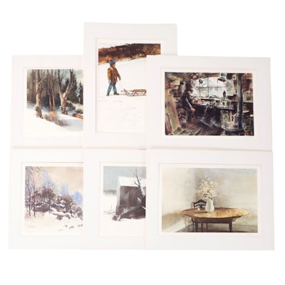 Bogomir Bogdanovic Photomechanical Print "Winter," 1974 and More