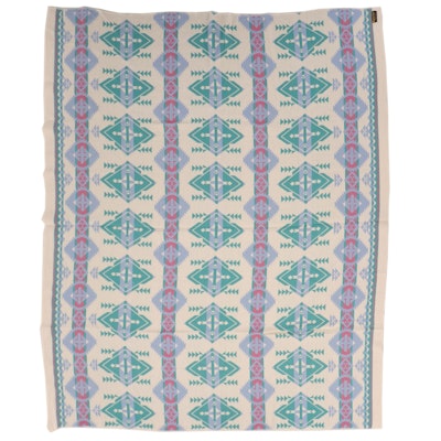 Southwestern Style King Size Woven Wool Blend Blanket