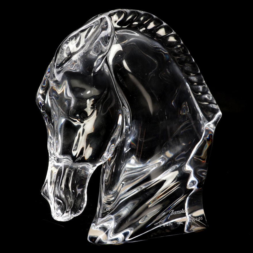 Tauni de Lesseps for Baccarat "Horse's Head" Crystal Figurine