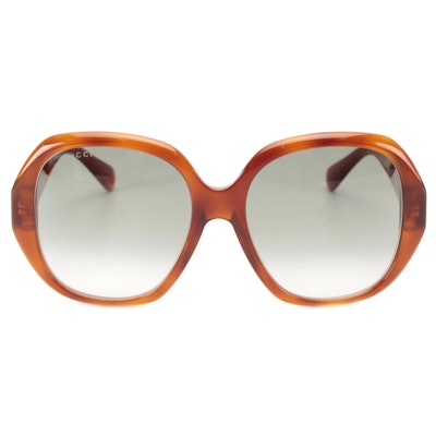 Gucci GG0796S Translucent Havana Sunglasses with Case