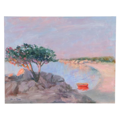 Nino Pippa Oil Painting "French Riviera - Cap d'Antibes Little Cove," 2016