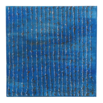 Parvaneh Torkamani Acrylic Painting "Blue Grain"