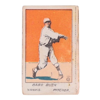 1920 W516-1-2 Babe Ruth #1 Pitcher Hand Cut Baseball Strip Card
