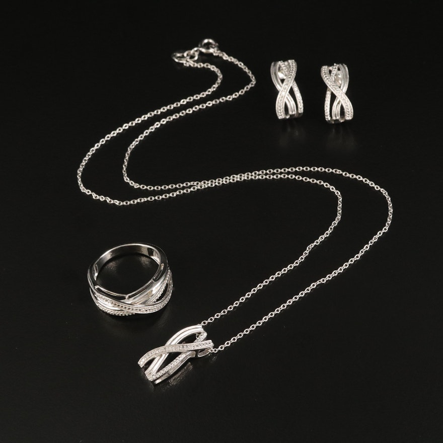 Sterling Diamond Jewelry Set