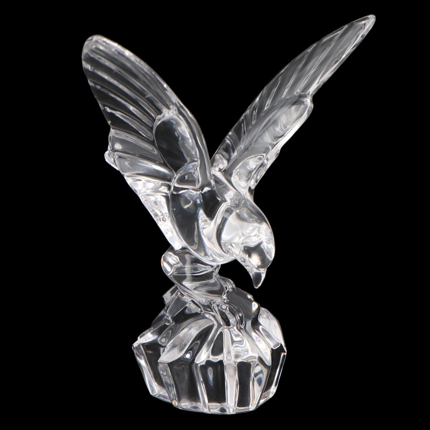 Val St Lambert Crystal Eagle Paperweight