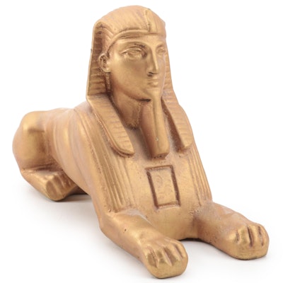 Gilt Composite Sphinx Sculpture, Mid to Late 20th Century