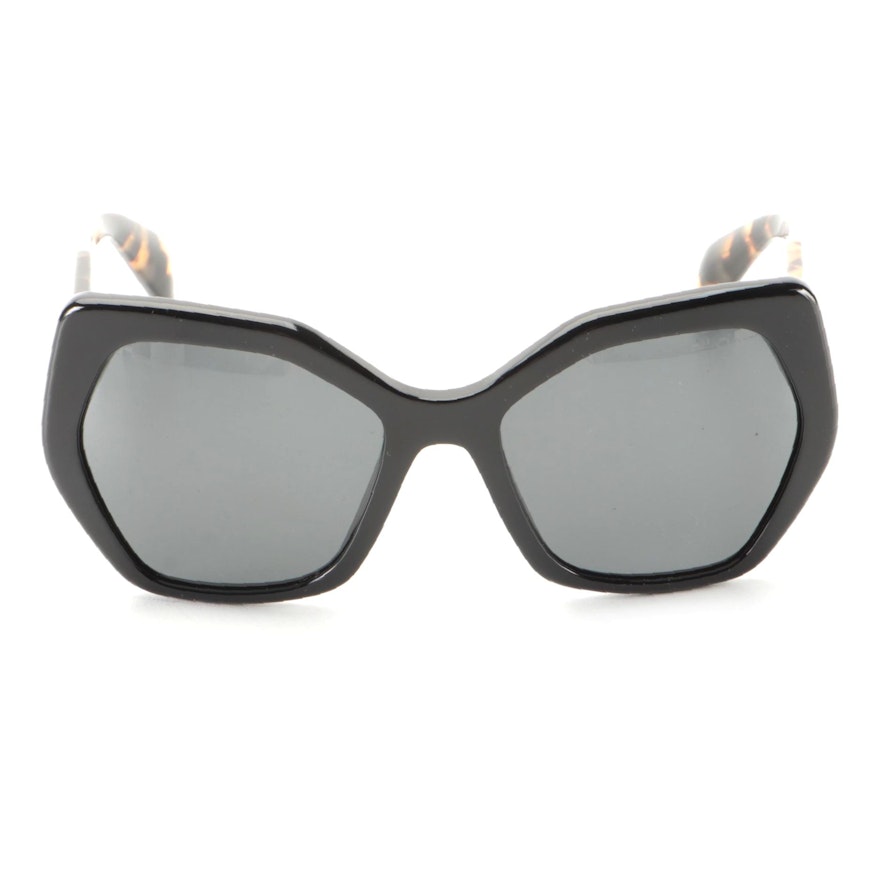 Prada SPR 16R Geometric Sunglasses with Case and Box