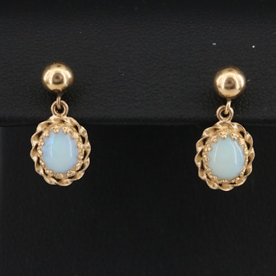 14K Opal Drop Earrings