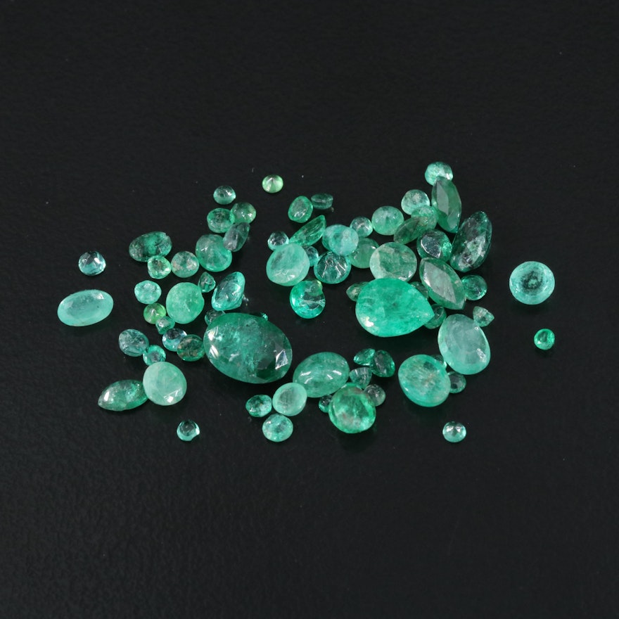 Loose 9.56 CTW Mixed Lot of Emeralds