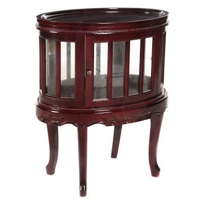 Queen Anne Style Cherrywood-Stained Vitrine Table