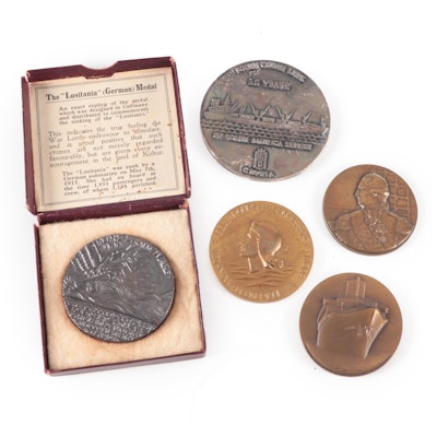 Lusitania Propaganda Medal and International Maritime Medals, 20th Century