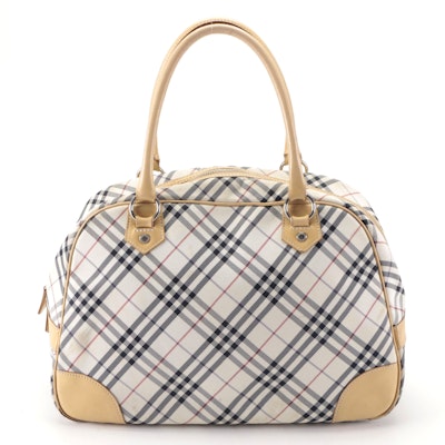 Burberry Blue Label Boston Bag in Nova Check with Leather Trim