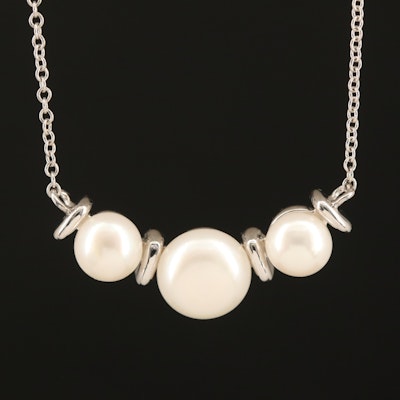 Sterling and Cultured Pearl Necklace