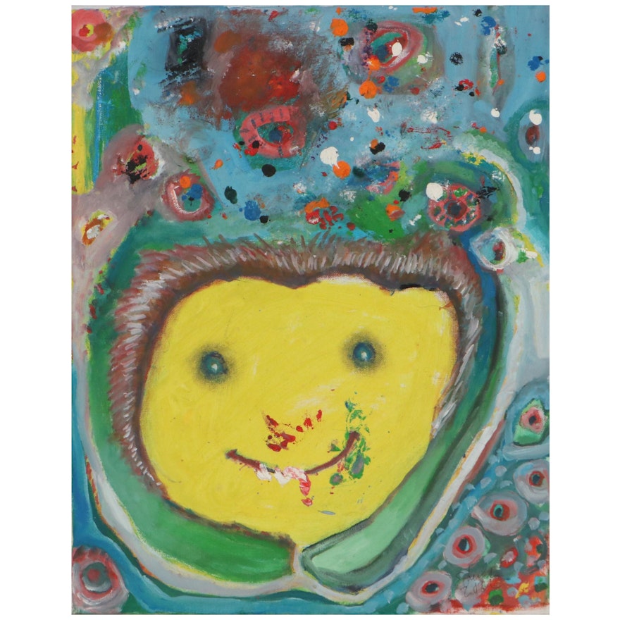 Janice Schuler Abstract Oil Painting "I'm Happy," 2022