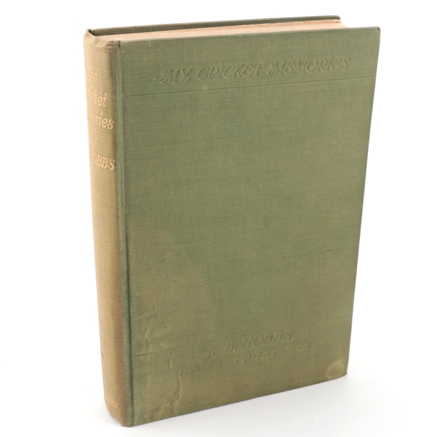 Signed First UK Edition "My Cricket Memories" by John Berry Hobbs, 1924