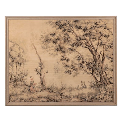Tapestry After Camille Corot "Souvenir of Mortefontaine"