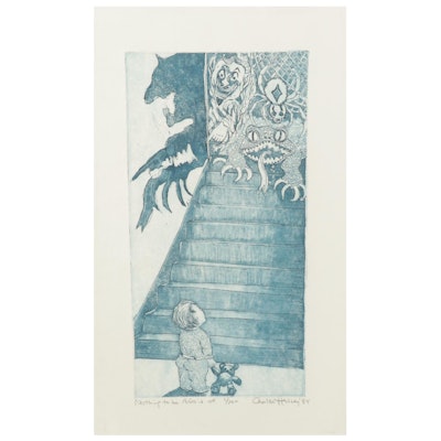 Carol M. Hershey Etching With Aquatint "Nothing To Be Afraid Of," 1984