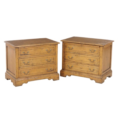 Pair of Guy Chaddock "Melrose Collection" Pecan Nightstands, Late 20th Century