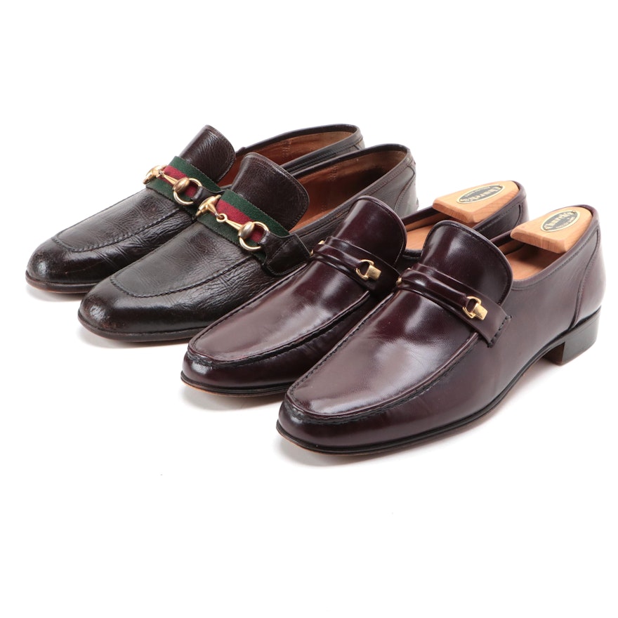 Men's Gucci and Churches Brown Leather Loafers
