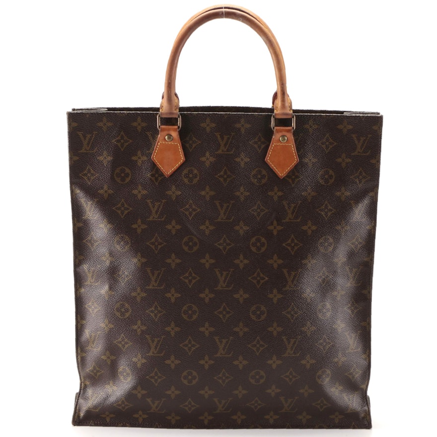Louis Vuitton Sac Plat in Monogram Canvas and Vachetta Leather