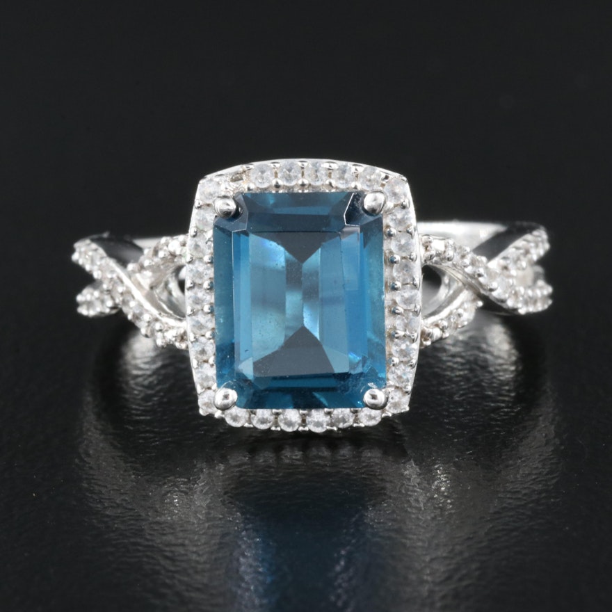 Sterling London Blue Topaz and Sapphire Ring