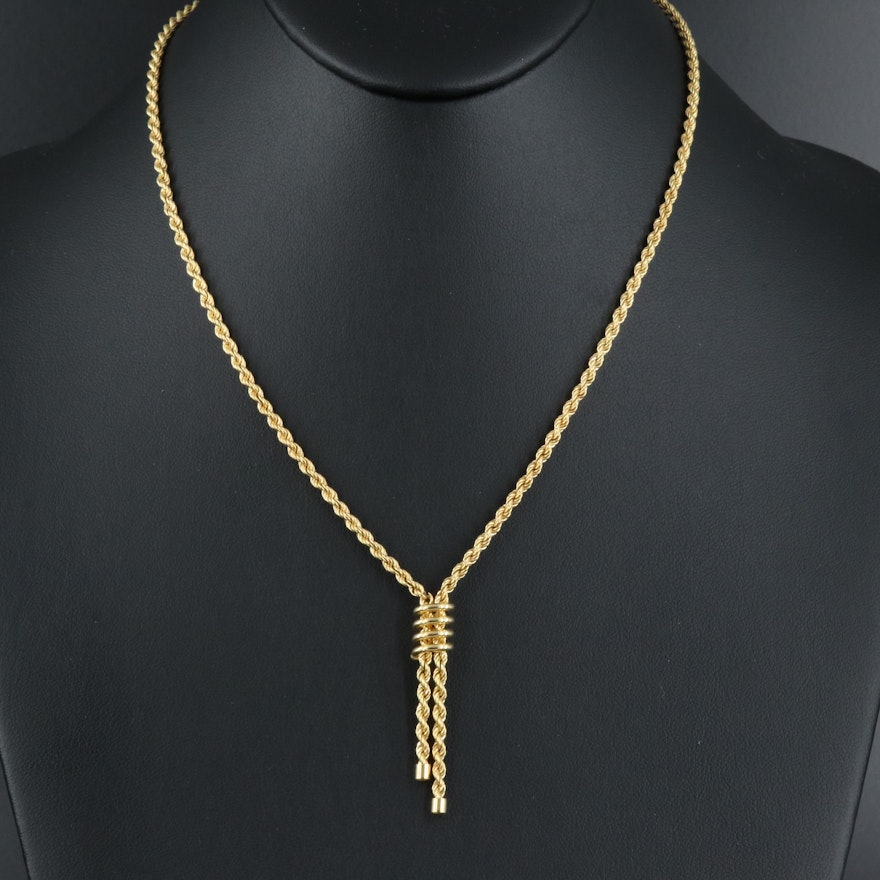 14K French Rope Chain Négligée Necklace