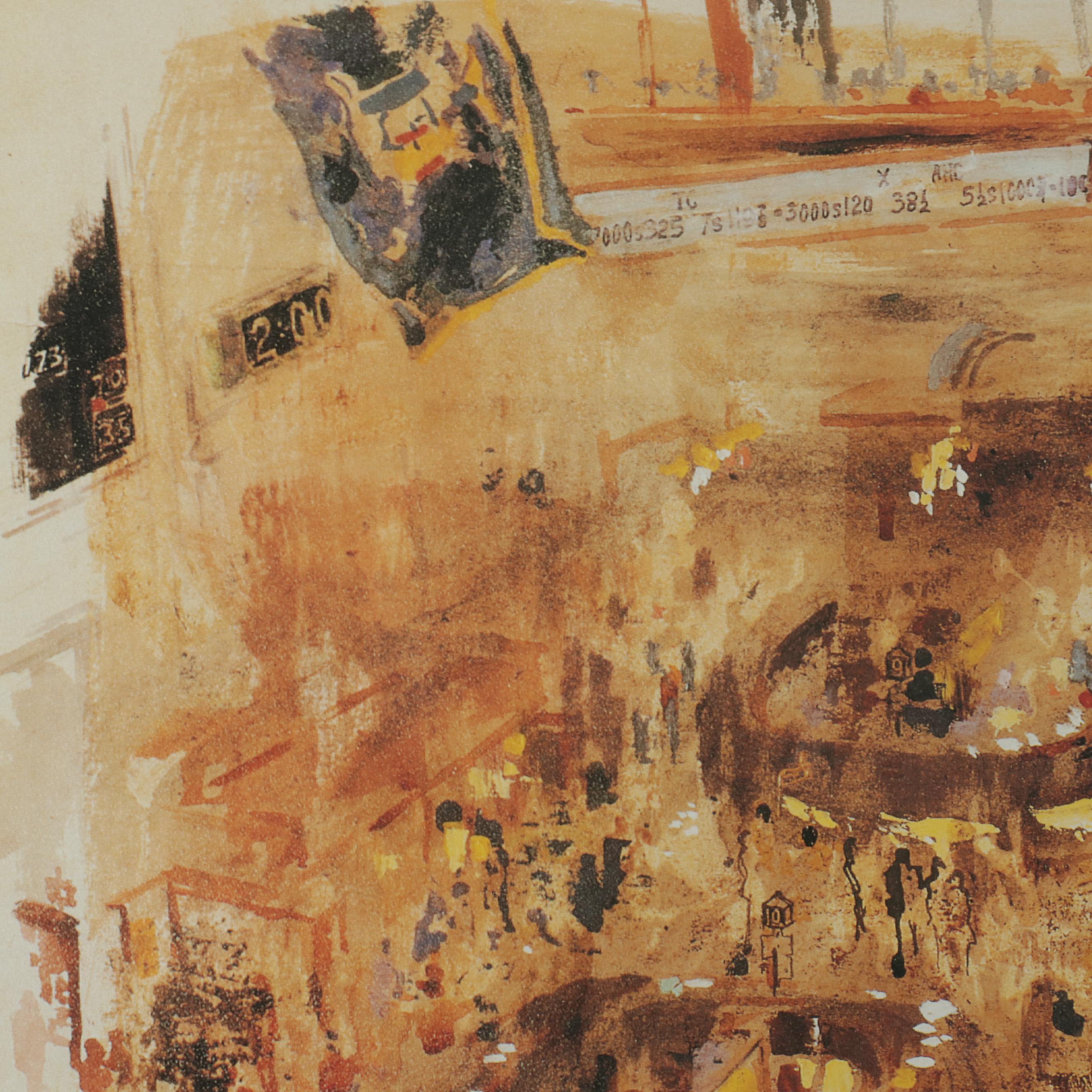 Offset Lithograph After LeRoy Neiman "New York Stock Exchange," Circa