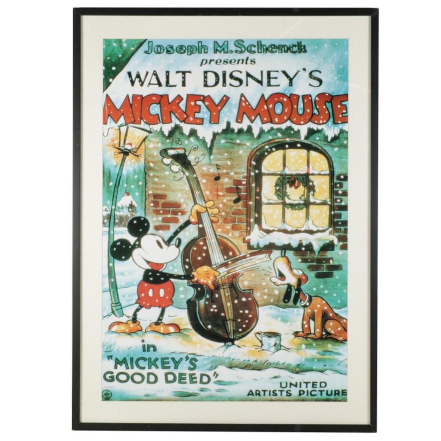 "Mickey's Good Deed" Offset Lithograph Movie Poster, Late 20th-21st Century