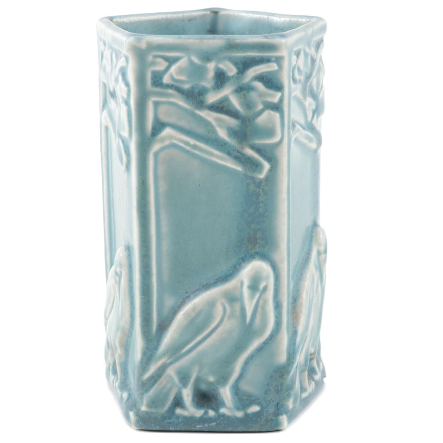 Rookwood Pottery "Rook" Bird Matte Glaze Vase, 1928