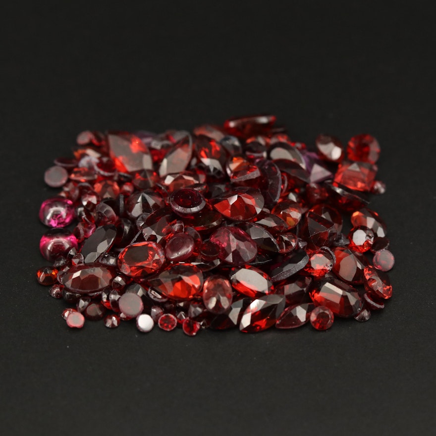 Loose 36.45 CTW Mixed Faceted Garnets