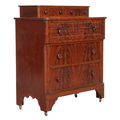 American Empire Grain-Painted and Red-Stained Chest of Drawers, Mid-19th Century