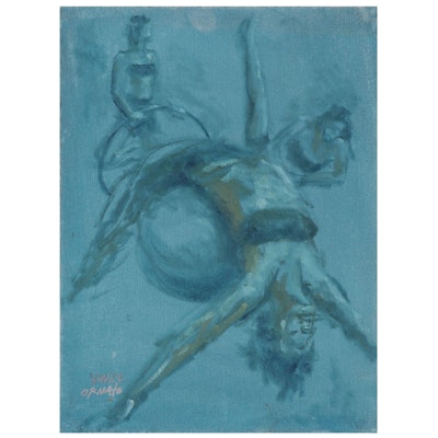 Vince Ornato Oil Painting "Acrobats," 21st Century