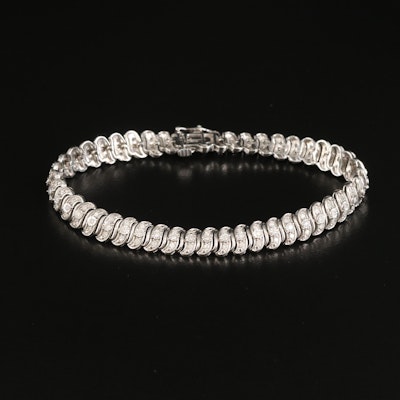Sterling 1.00 CTW Diamond Bracelet