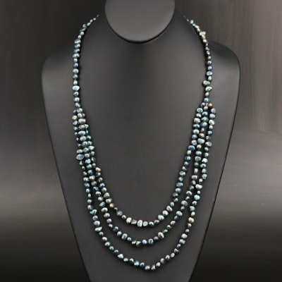 Baroque Pearl Multi-Strand Necklace with 14K Clasp