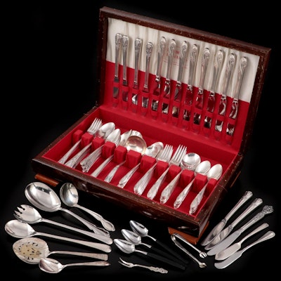International Silver "Romance" Silver Plate Flatware with Other Utensils