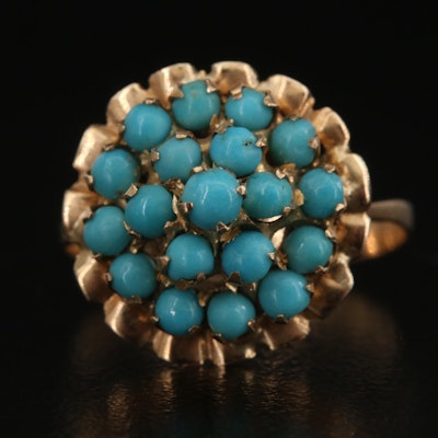 14K Turquoise Tiered Ring