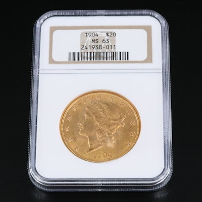 NGC Graded MS63 1904 Liberty Head $20 Gold Coin