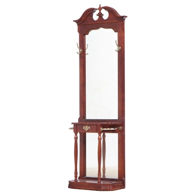 Federal Style Brass-Mounted and Cherrywood-Stained Hall Stand
