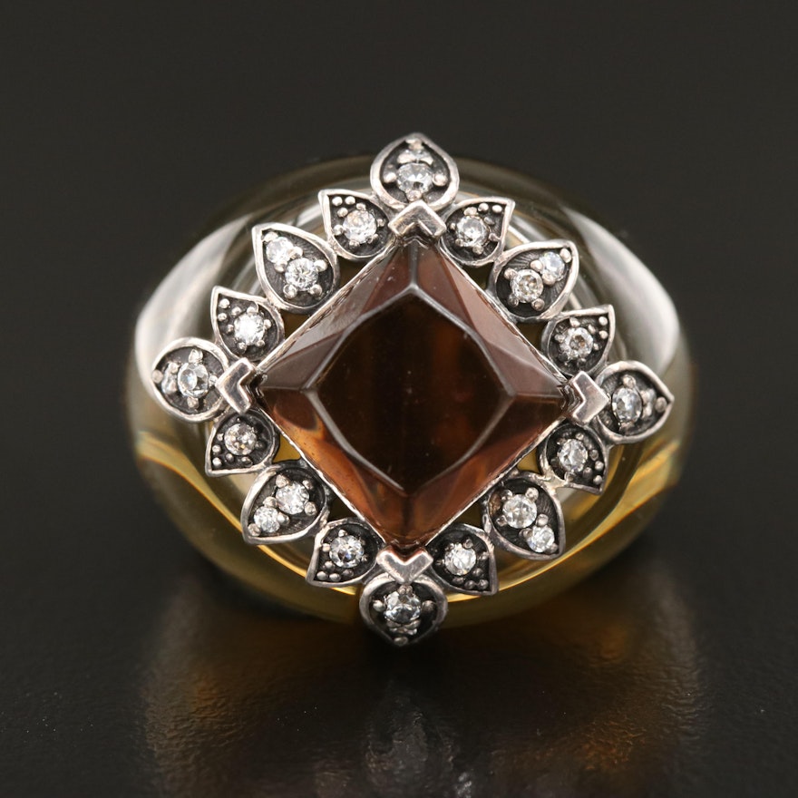 Miriam Salat Sterling Ring with Cubic Zirconia Accents