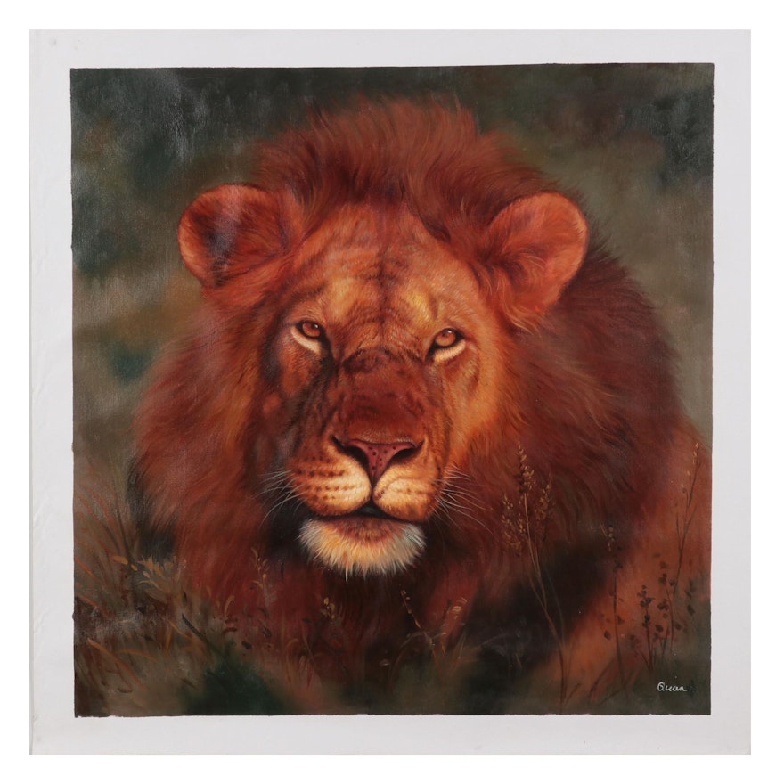 Quan Oil Painting of Lion Portrait