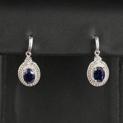 Sterling Sapphire and Topaz Earrings