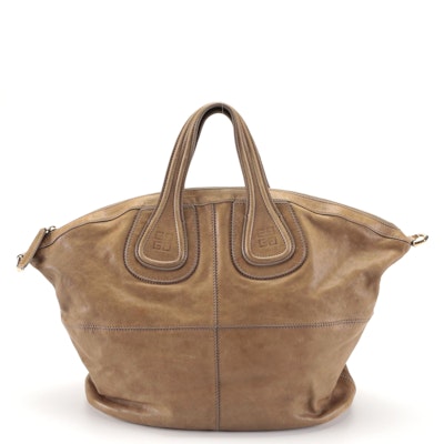Givenchy Nightingale Satchel in Brown Leather with Detachable Strap